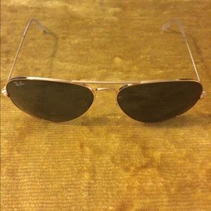 Brand new ray bans gold frame wide framed